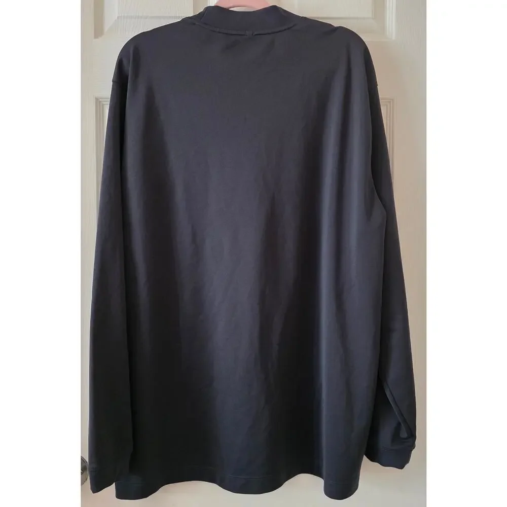 Nike Golf Dri-Fit Black Long Sleeve Mock Neck Athletic Top Size XXL